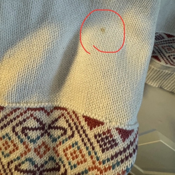 VTG 90s Nordic Fisherman Hearts Fair Isle Sweater Cotton Grannycore Cottagecore - Picture 12 of 16